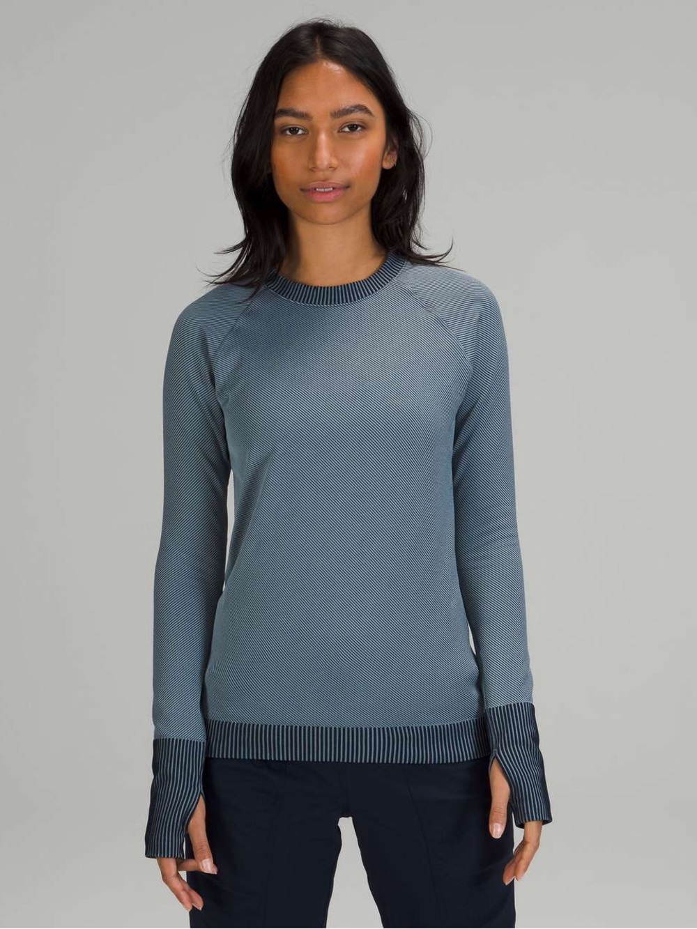 Lululemon Rest Less Pullover - Diagonal Rib True Navy / Chambray